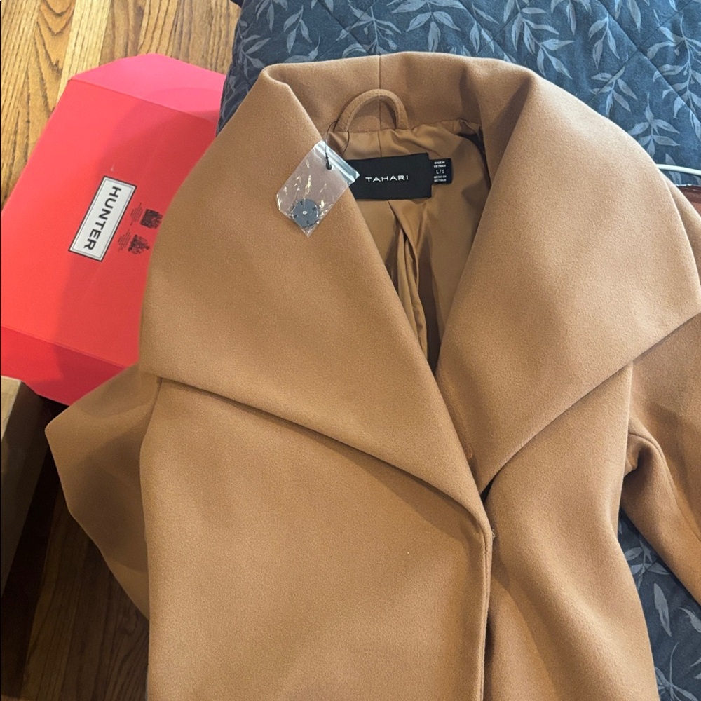 Tahari Women's Camel Trench Coat
